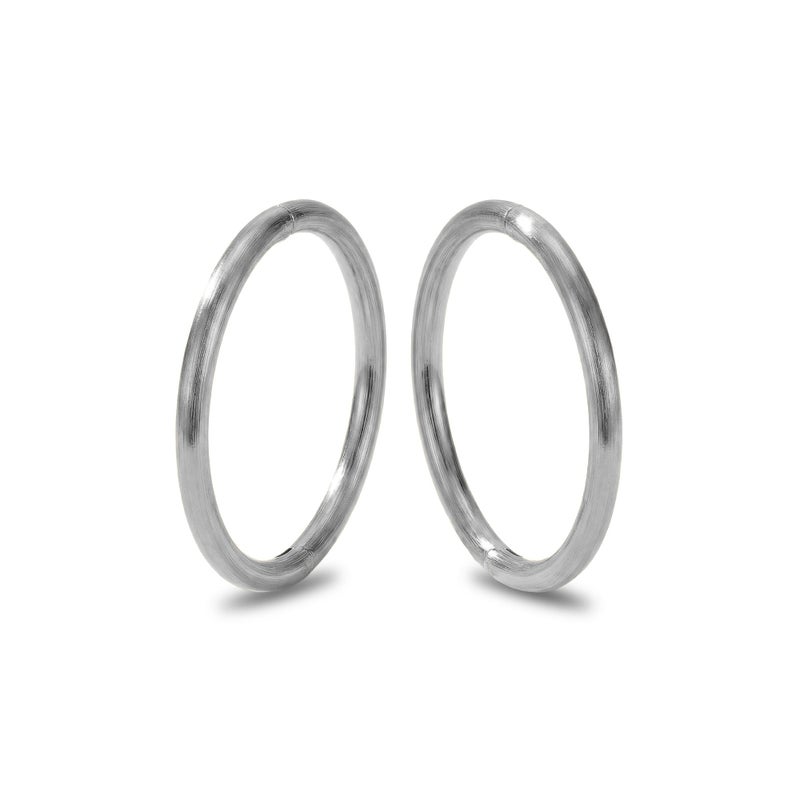 365 Sleepers (14mm) 925 Solid Sterling Silver Australian Made Hinged Sleeper Earrings Nose Lip Septum Tragus Hoop Segment Ring Nickel Free Hypoallergenic - Image 1